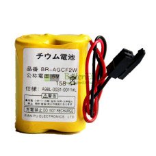 Batteri för FANUC BR-AGCF2W A98L-0031-0011 # L A06B-6093-K001 Black Connector